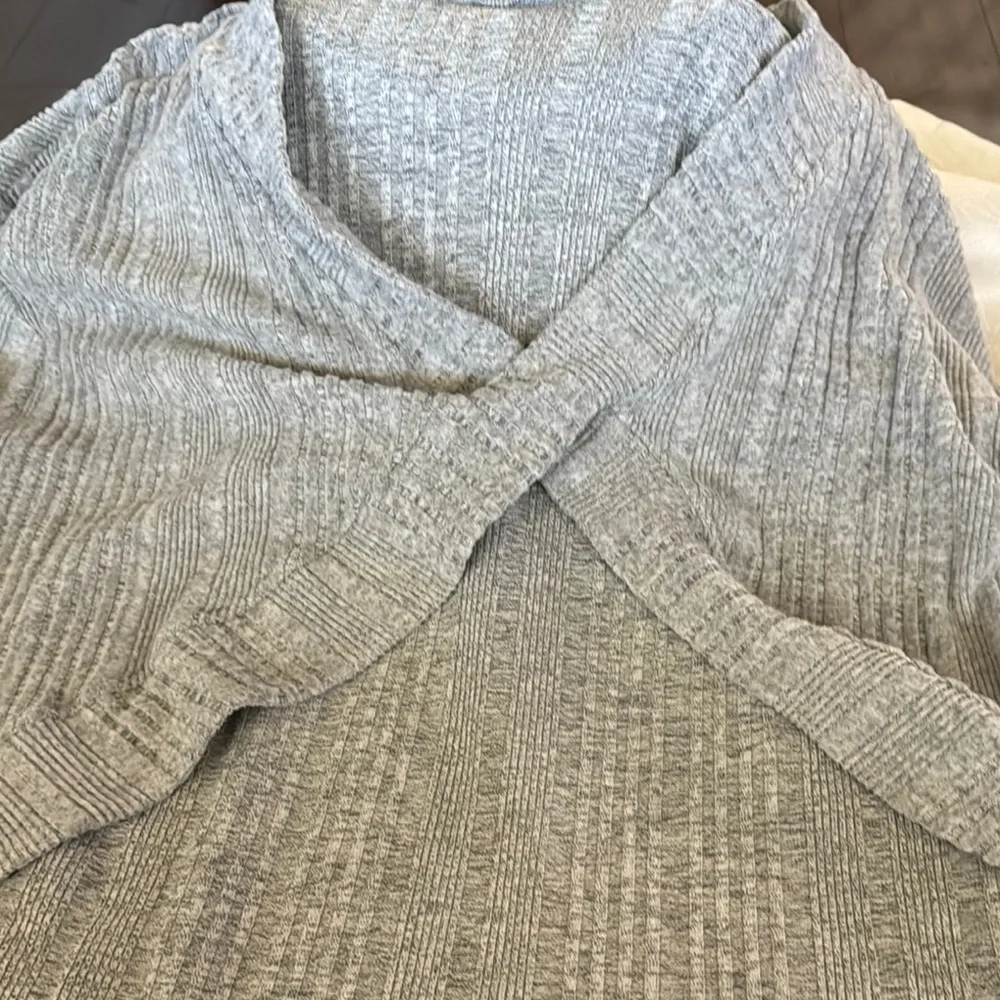 Gray Ribbed Women's Sweater - Picture 2 of 3